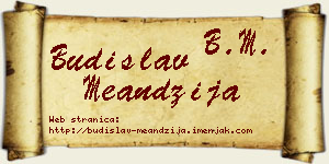 Budislav Meandžija vizit kartica